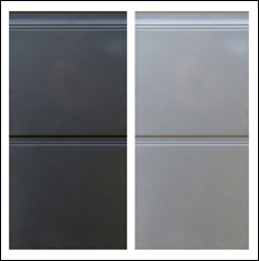 ECOTOR garázskapu panel szélesbordás, sima felületű, RAL 7016 szürke és INOX színű kivitelben